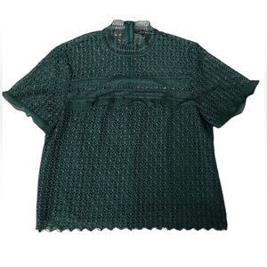 Zara Crochet Short Sleeve Blouse